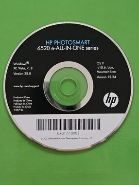 HP Photosmart 6520 e-All-in-One series Installation CD.
